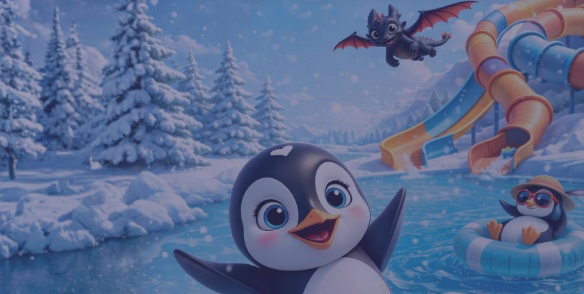 Animacje z pingwinami, smokami, tańcami i zabawą dla całej rodziny każdego dnia od 16 stycznia do 15 marca 2026 roku.